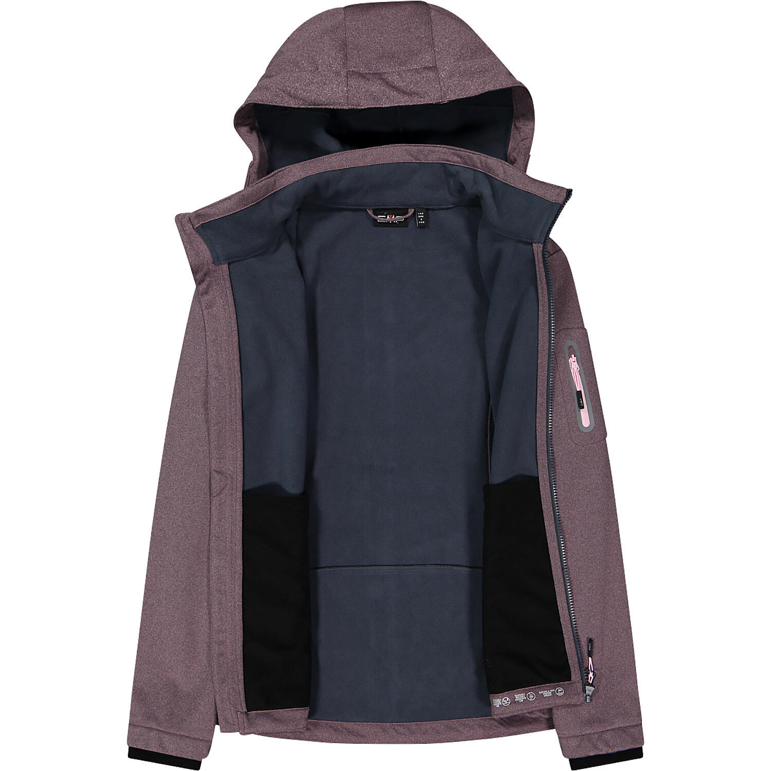 CMP W jacket Zip Soft shell Hood - Pink/Melange 4/7