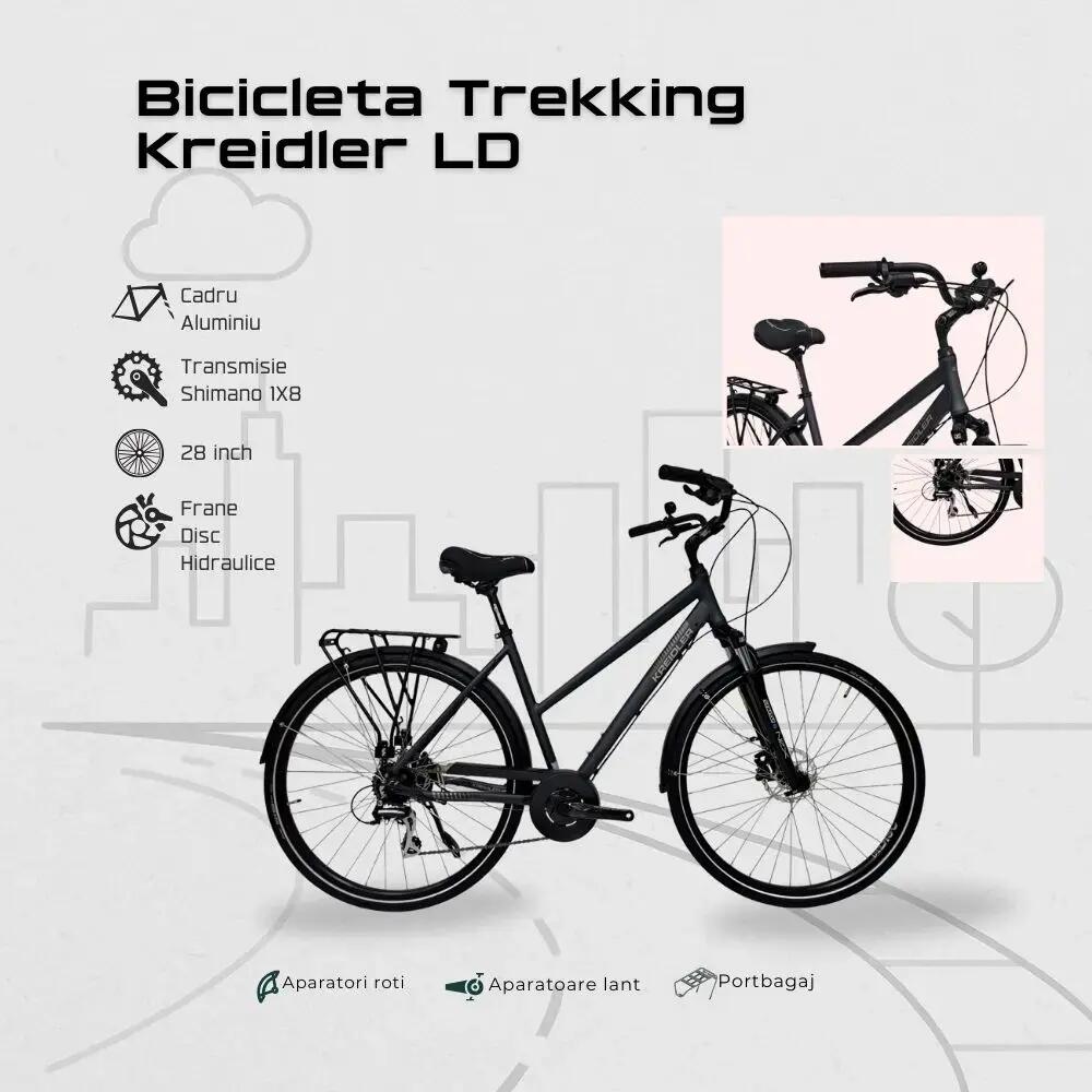 Bicicleta Trekking Kreidler LD - 28 Inch, M, Negru 6/7