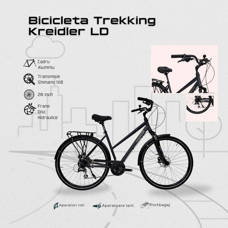 Bicicleta Trekking Kreidler LD - 28 Inch, M, Negru