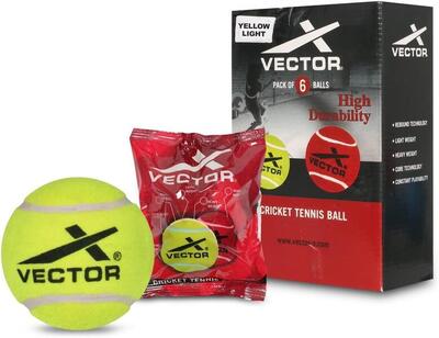 Vector X Cricket Tennisbälle Gelb – 6er Pack, Leicht & Langlebig für Erwachsene