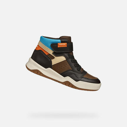 Baskets Garçon PERTH BOY Marron/Bleu Clair