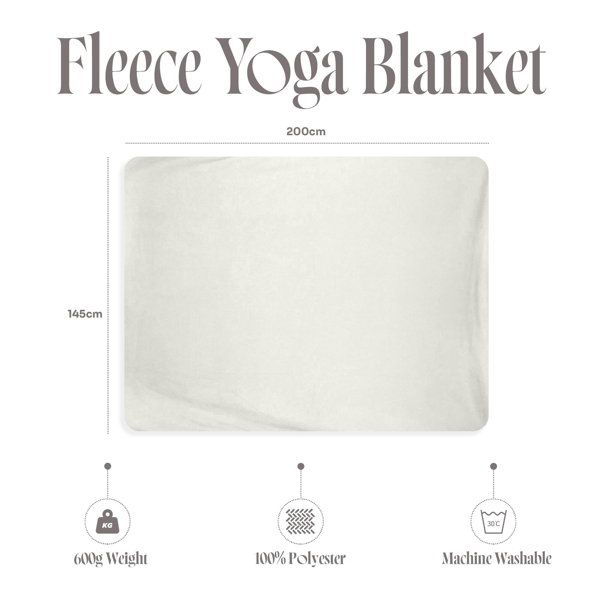 Polarowy koc do jogi Fleece - Creme 4/4