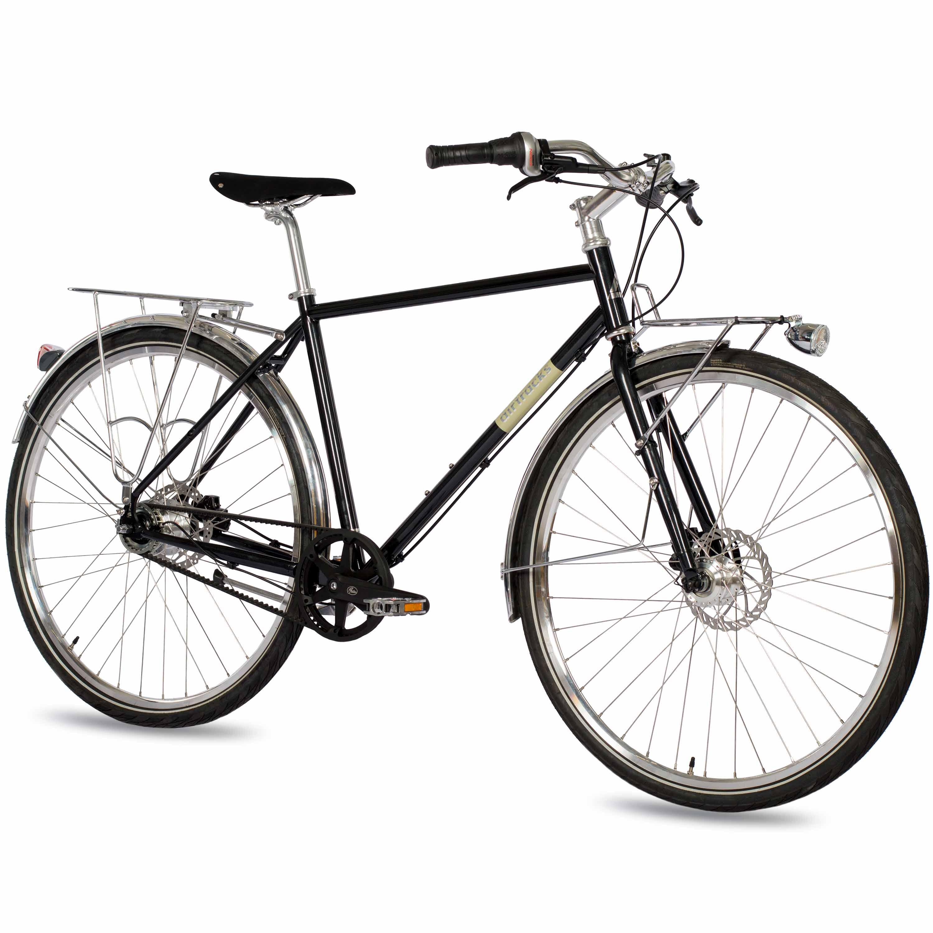 28" Herren Urban Bike City Fahrrad STREET CrMo GATES CARBON DRIVE BELT Shimano 7 3/3