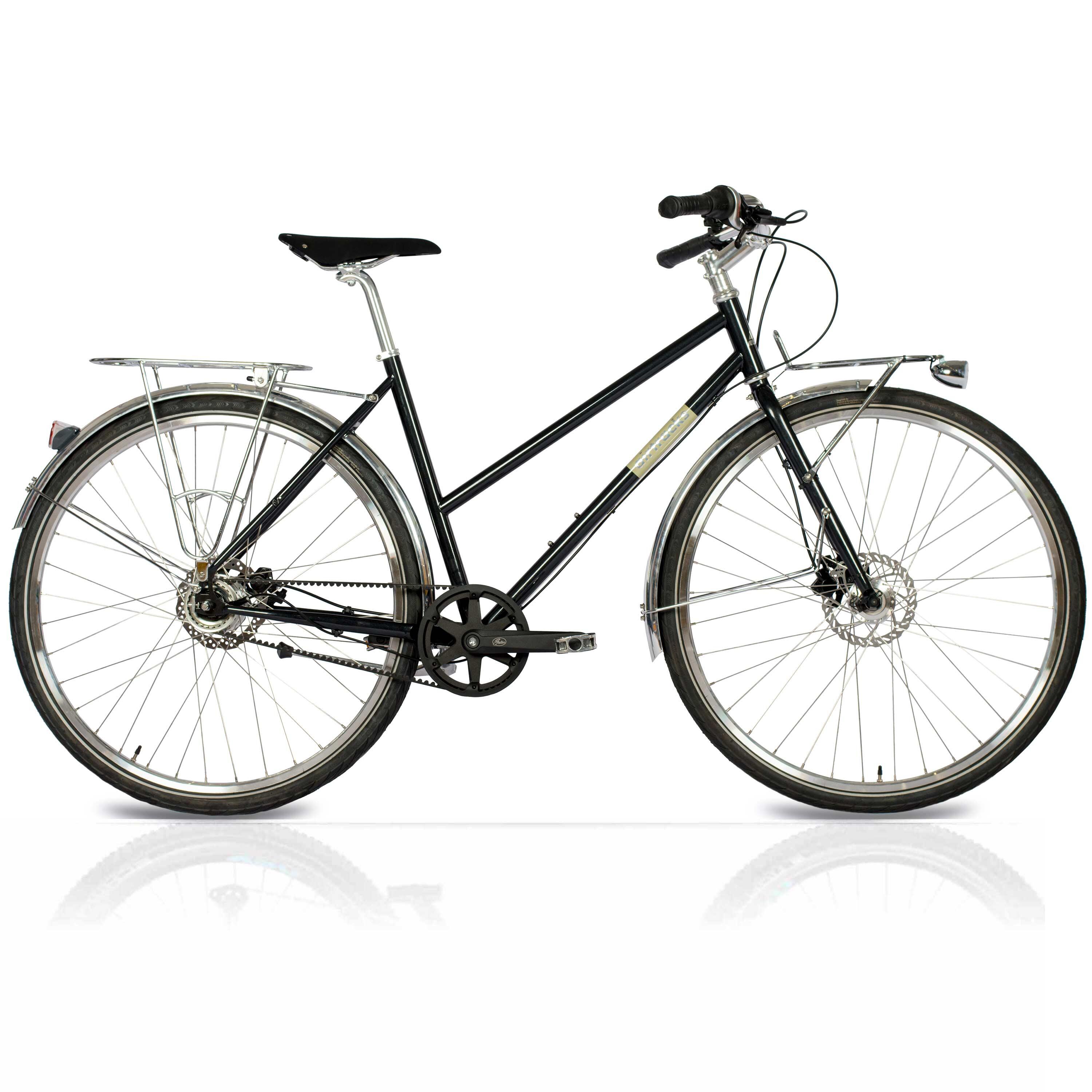 Airtracks - 28" Vélo Urbain Femme  Street Crmo Gates Carbon Drive Belt Shimano 7 Vitesses - Vélo Ville - Noir - 53 Cm - Decathlon