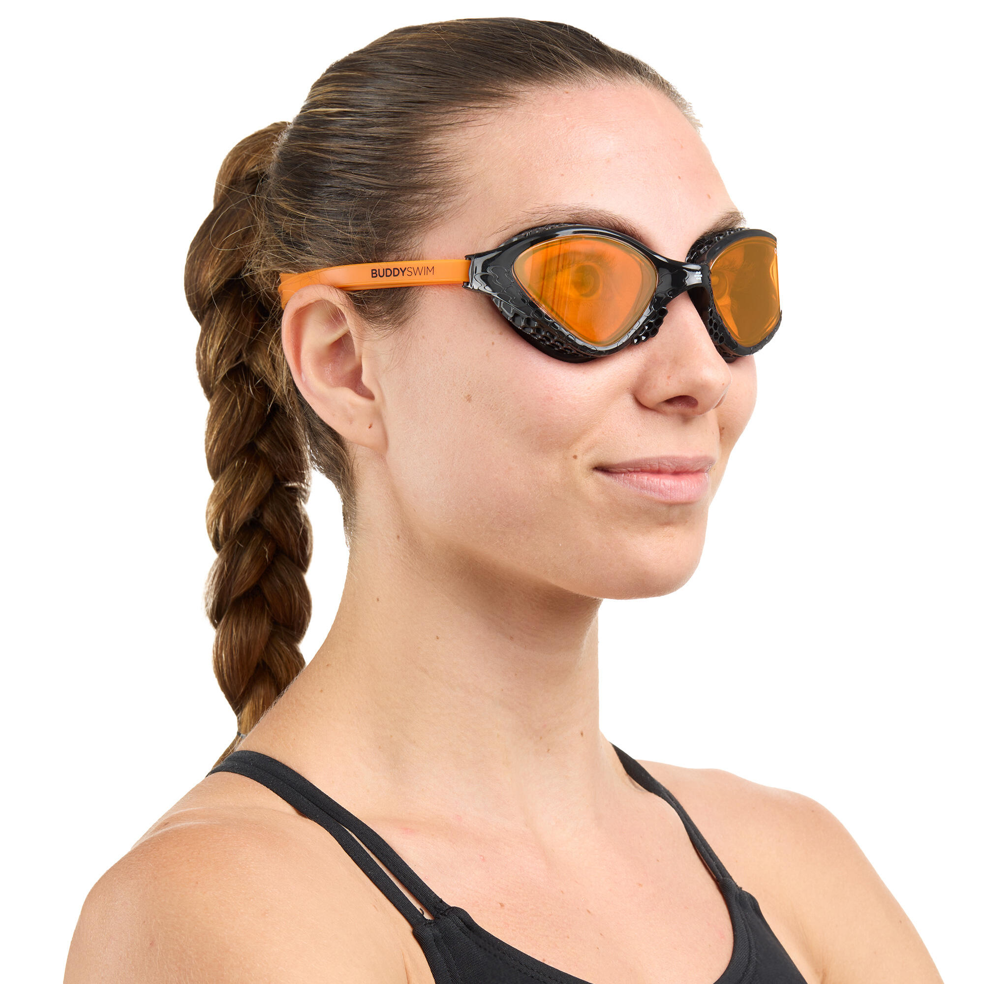Occhialini da nuoto Ozean per acque libere e triathlon Nero-Arancione/Arancione 3/6