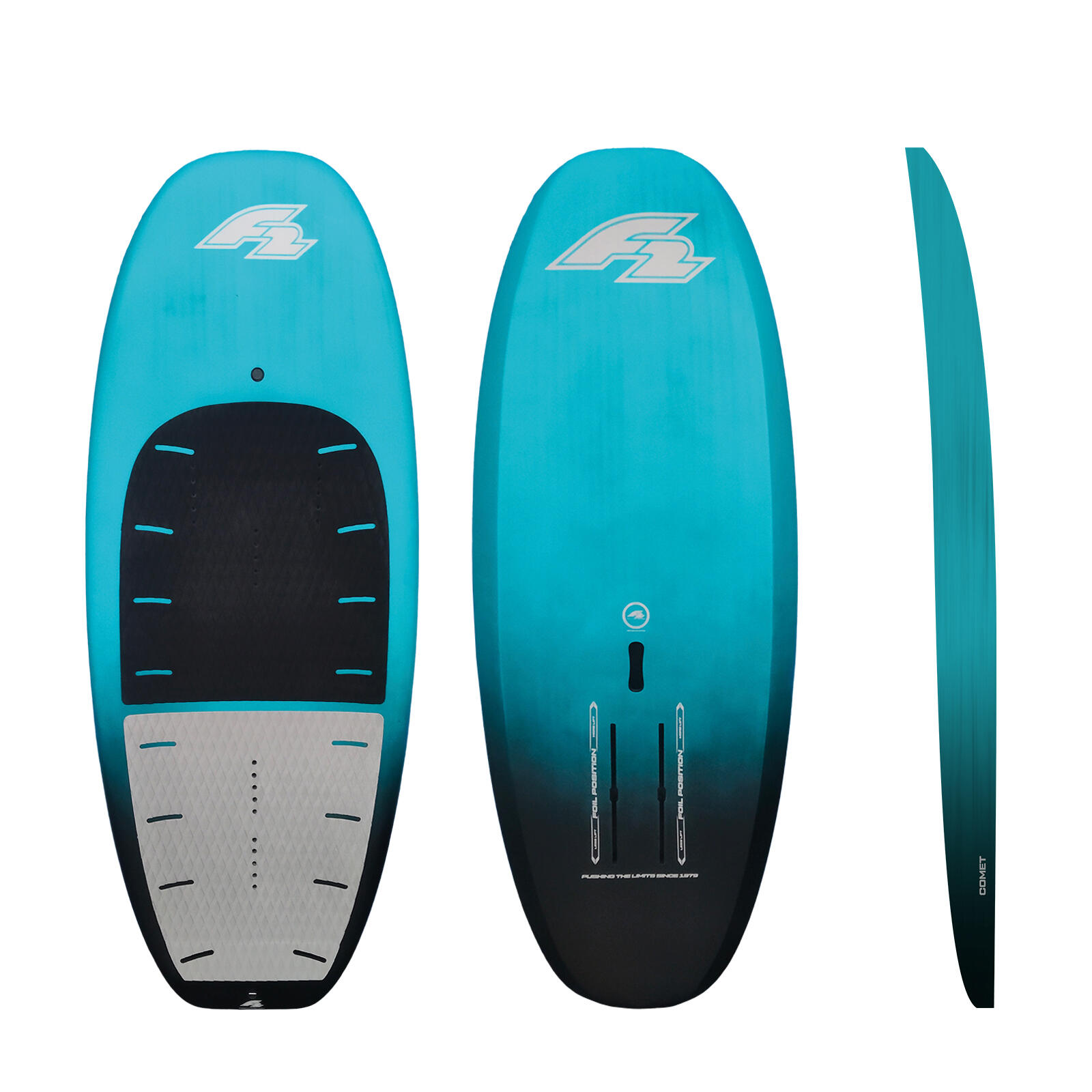 F2 Set Foilboard Comet Team Türkis 90L + Alu Foil 2400 + Wing 4qm 2/4