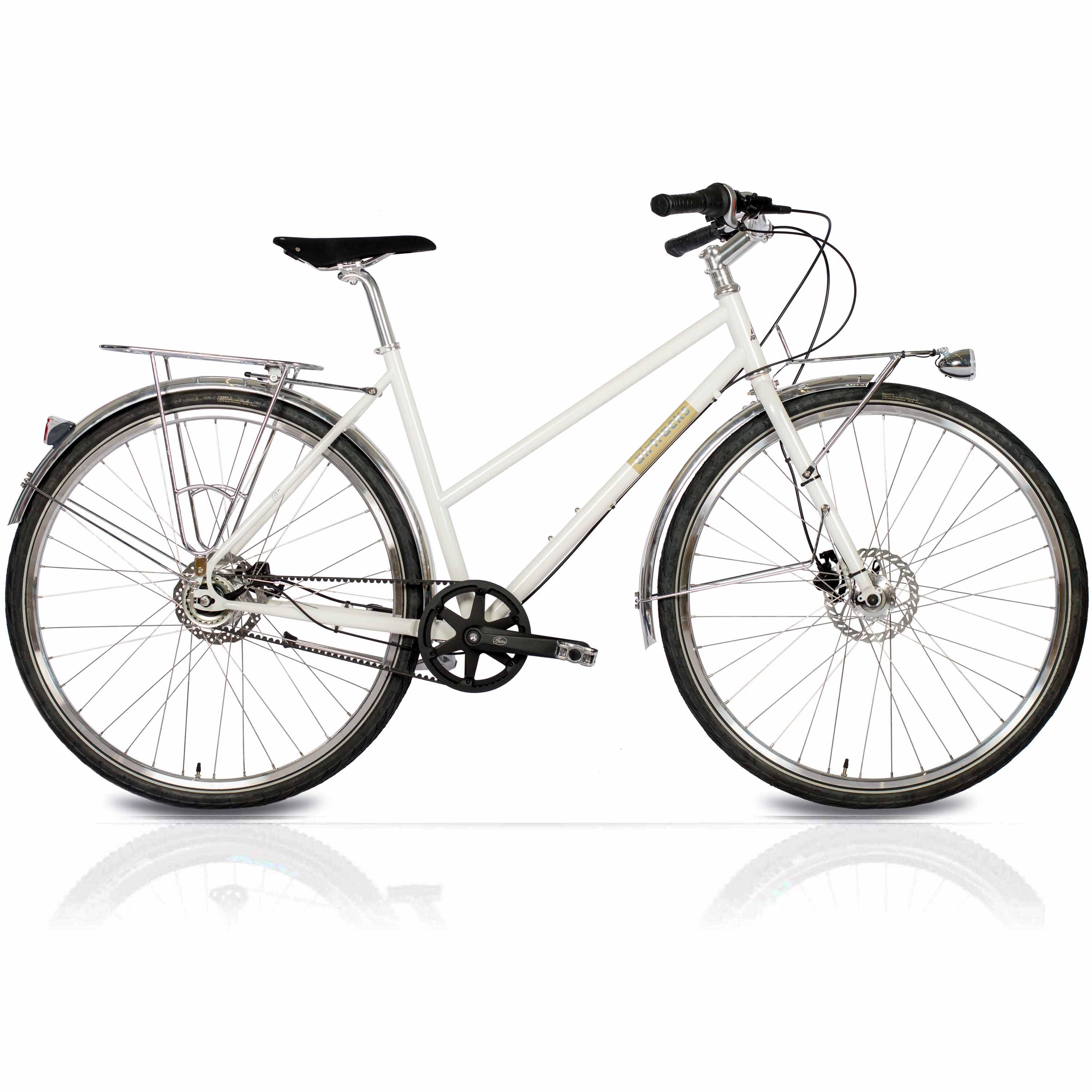 Airtracks - 28" Vélo Urbain Femme  Street Crmo Gates Carbon Drive Belt Shimano 7 Vitesses - Vélo Ville - Noir - 53 Cm - Decathlon