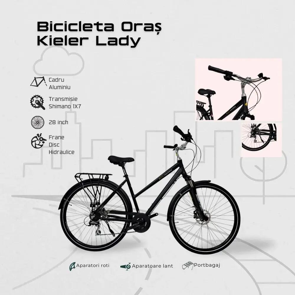 Bicicleta Oras Kieler Lady - 28 Inch, S, Negru 5/7