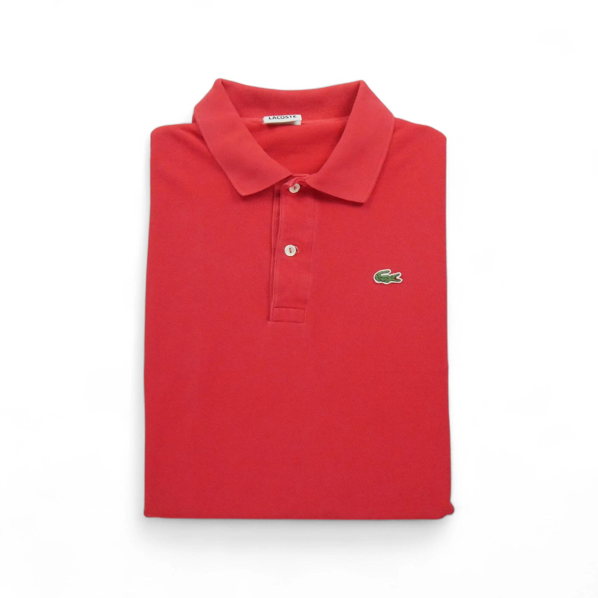 LACOSTE Segunda Vida - Camisa Polo de Manga Curta para Homem Vermelha - Em bom estado