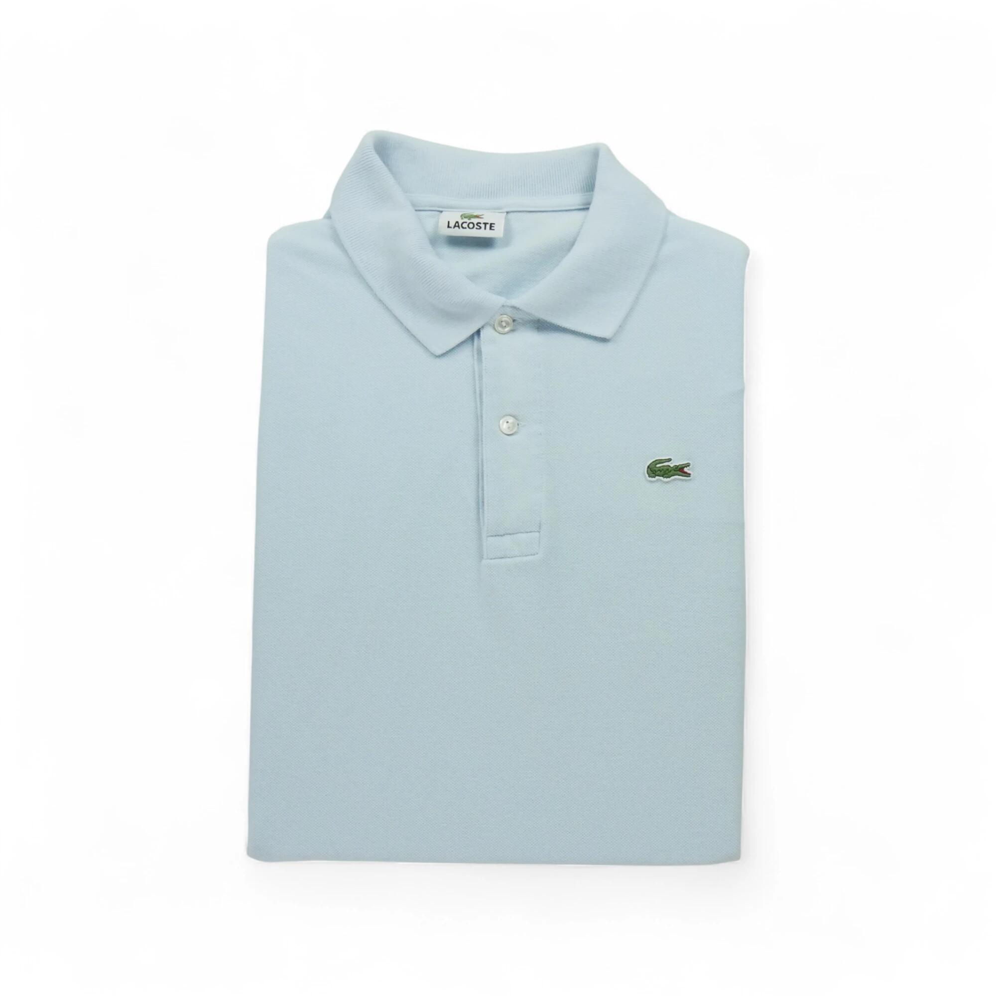 LACOSTE Segunda Vida - Camisa Polo de Manga Curta Azul Claro - Em bom estado