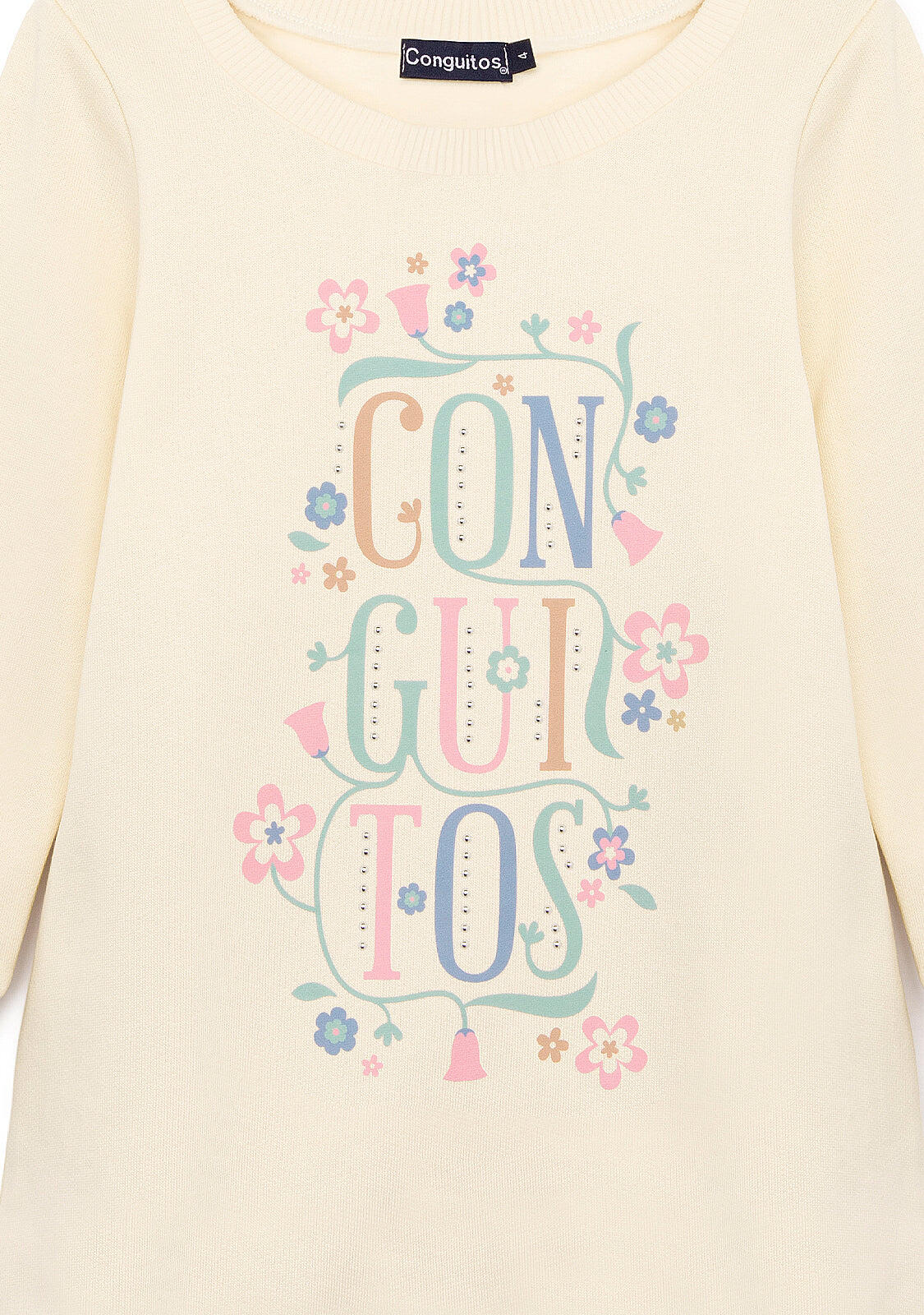 Vestido Sudadera Niña con Estampado Floral 2/5