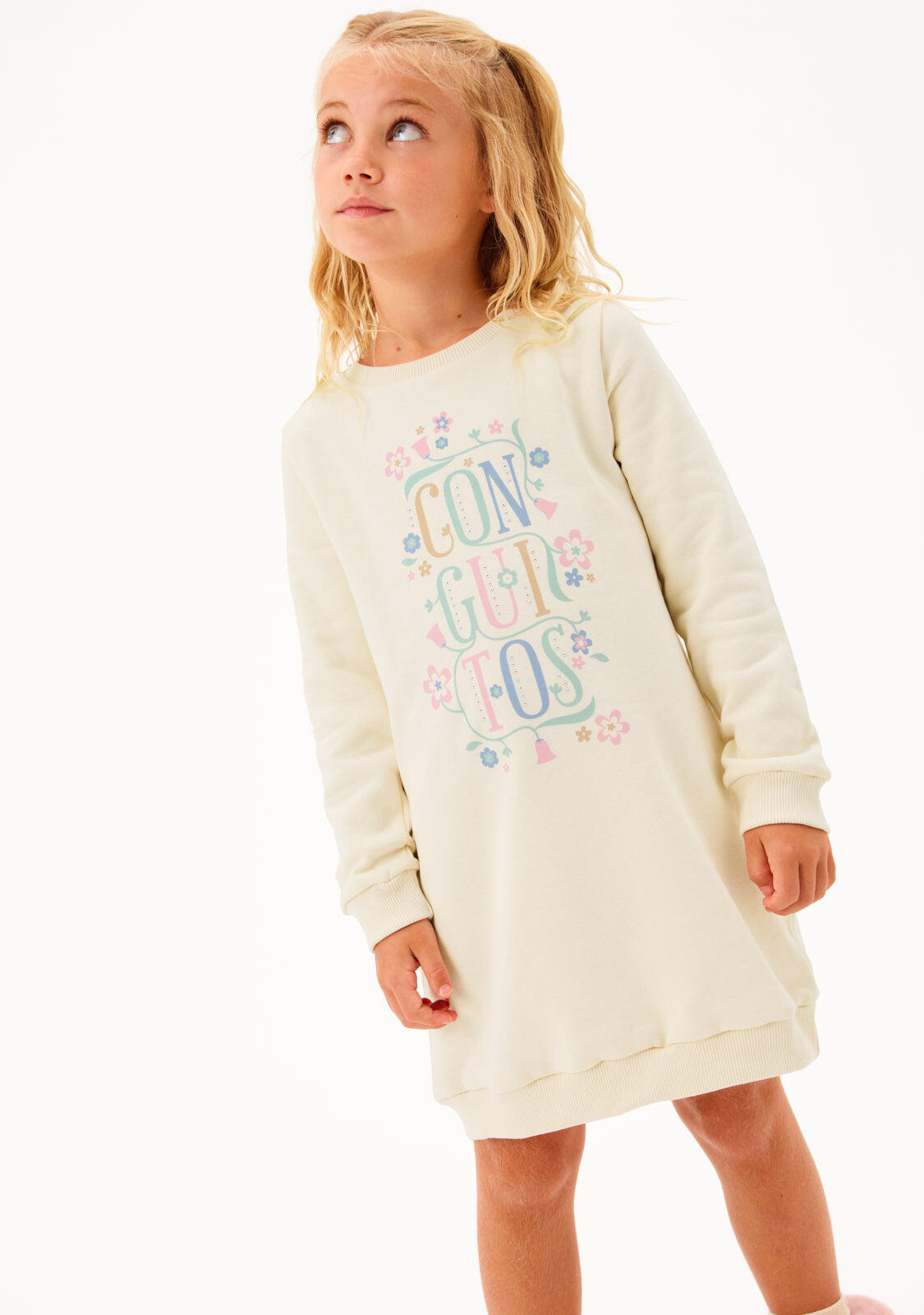 Vestido Sudadera Niña con Estampado Floral 5/5