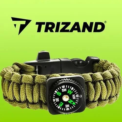 Bratara cu busola, rezistenta la apa, verde kaki, inchidere cu clips 3/7