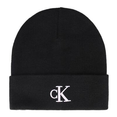 Mütze Calvin Klein Modell Ck Fine Rib Beanie Farbe Schwarz