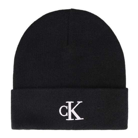 Mütze Calvin Klein Modell Ck Fine Rib Beanie Farbe Schwarz
