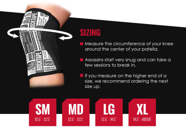 Ginocchiera RockTape Assassins - 7 mm - Nero - XL 3/3