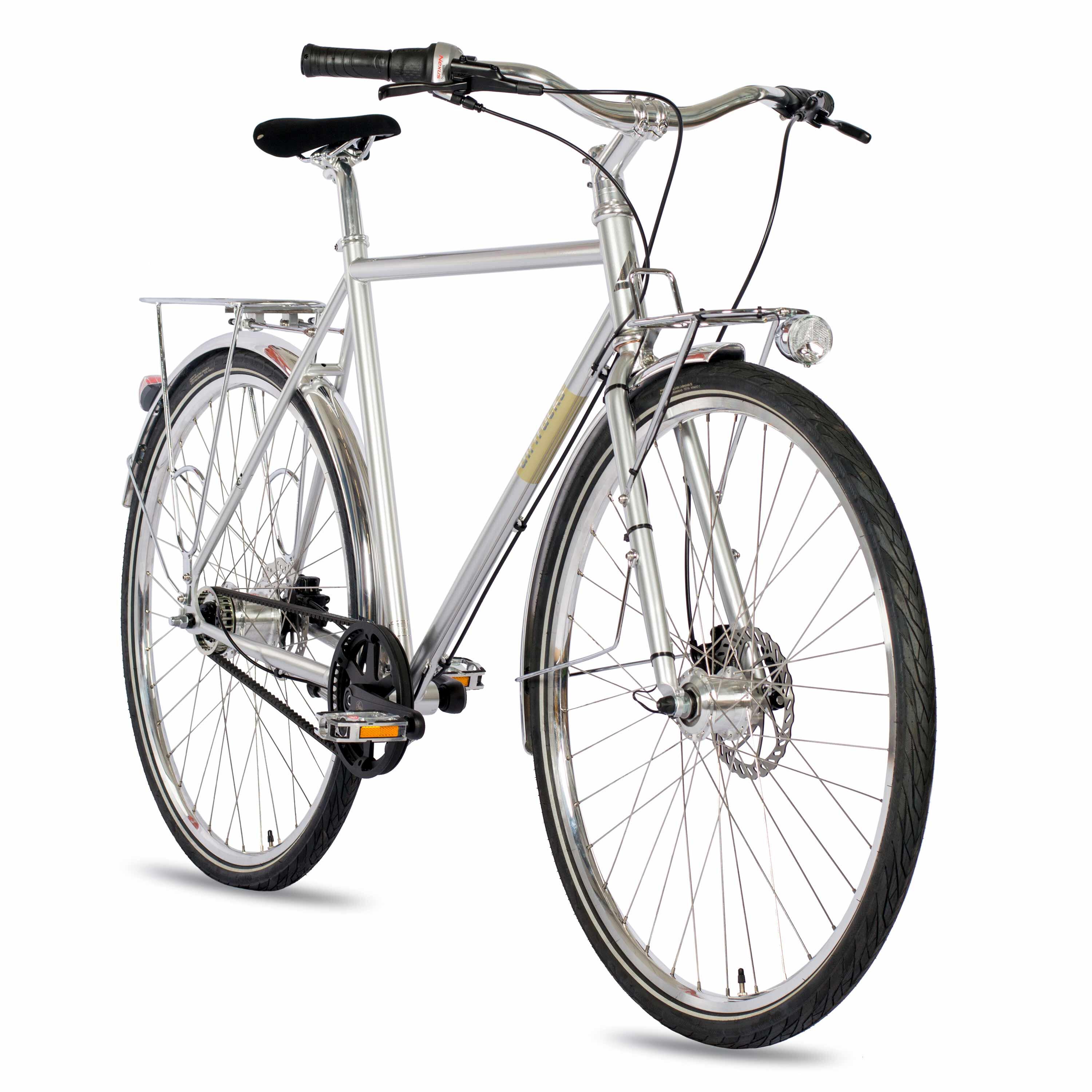 28" Vélo urbain homme STREET CrMo GATES CARBON DRIVE BELT Shimano 7 vitesses 2/3