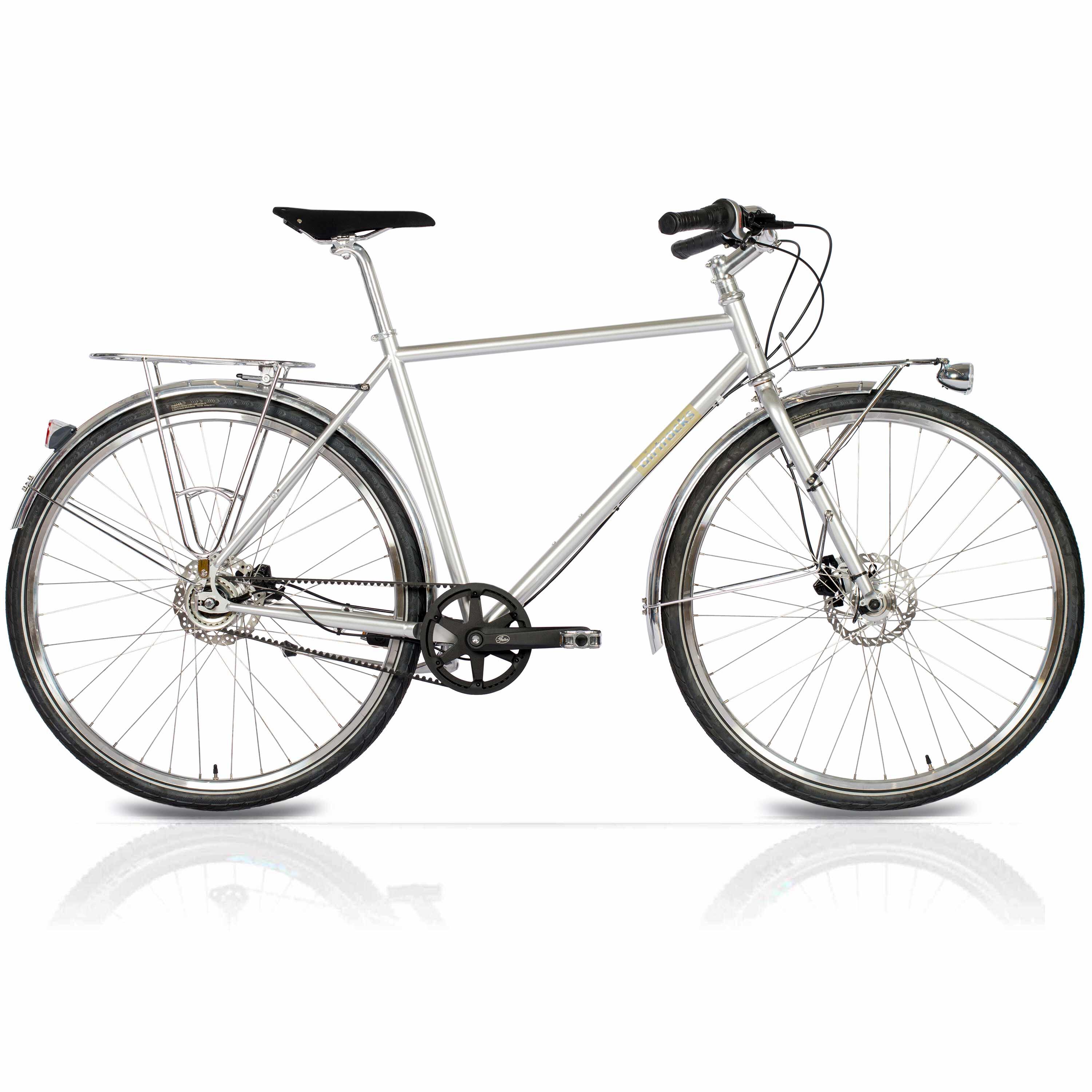 AIRTRACKS 28" Bicicletta urbana da uomo STREET CrMo GATES CARBON DRIVE BELT Shimano 7