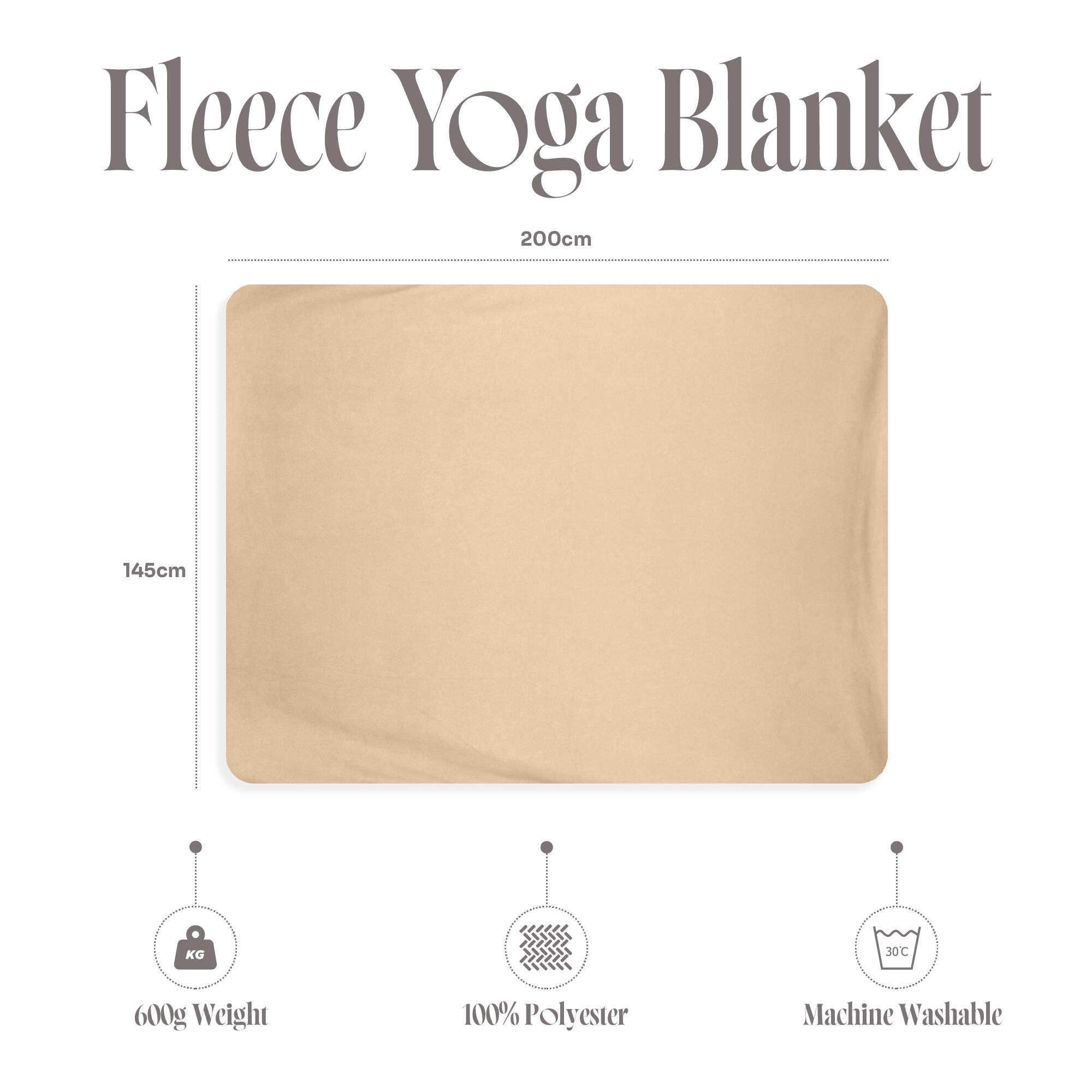 Polarowy koc do jogi Fleece 200x145 cm 4/7