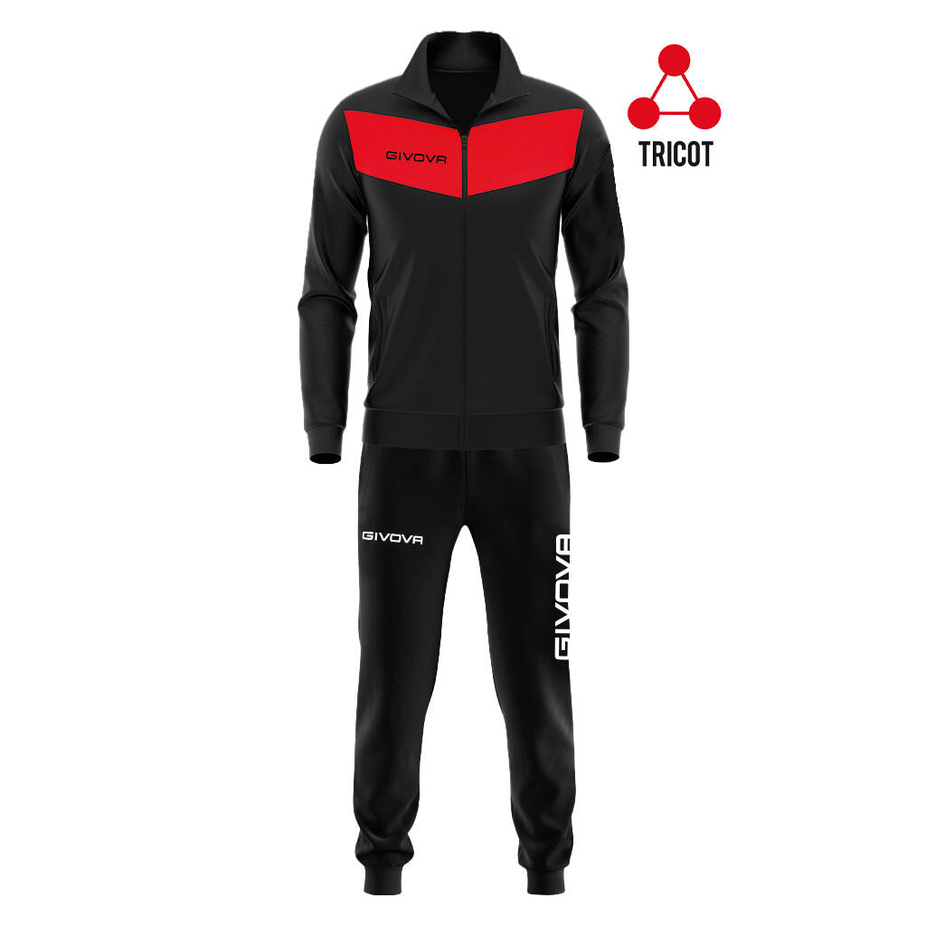 Tute complete uomo ( acetato-poliestere) givova nero/rosso 2/2