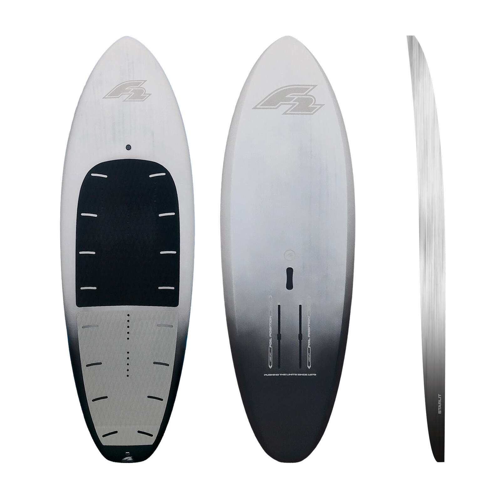 F2 Set Foilboard Starlit Team Grau 100L + Alu Foil 2400 + Wing 5qm 2/4