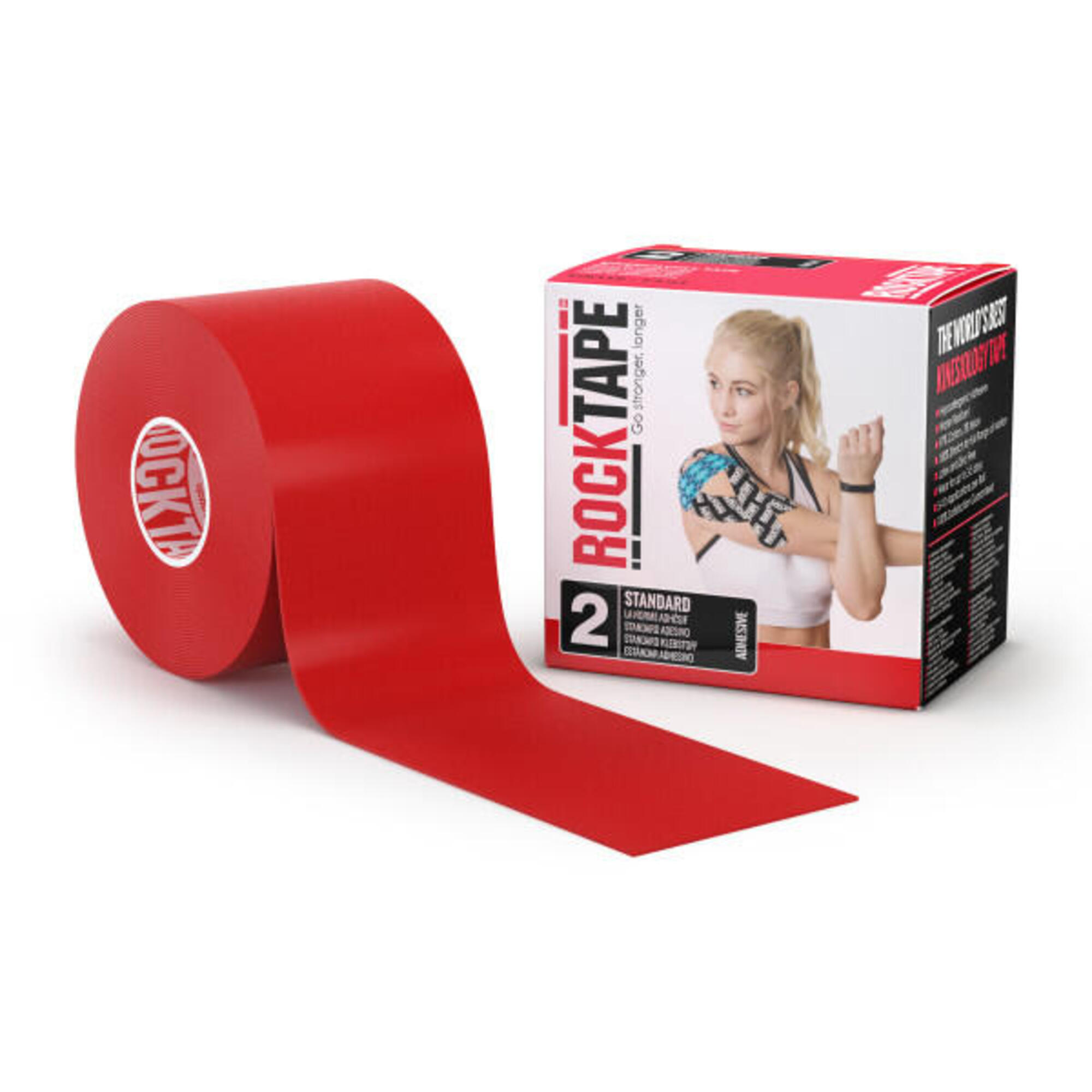 Rocktape - Bande De Kinésiologie Rocktape (5cm X 5m) Pour Athlètes - Beige - Bande De Kinésiologie - Rouge - 5 M - Decathlon