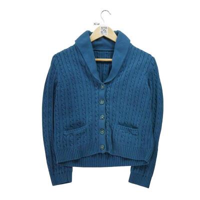 Tweedehands - dames blauwe vest trui - als nieuw