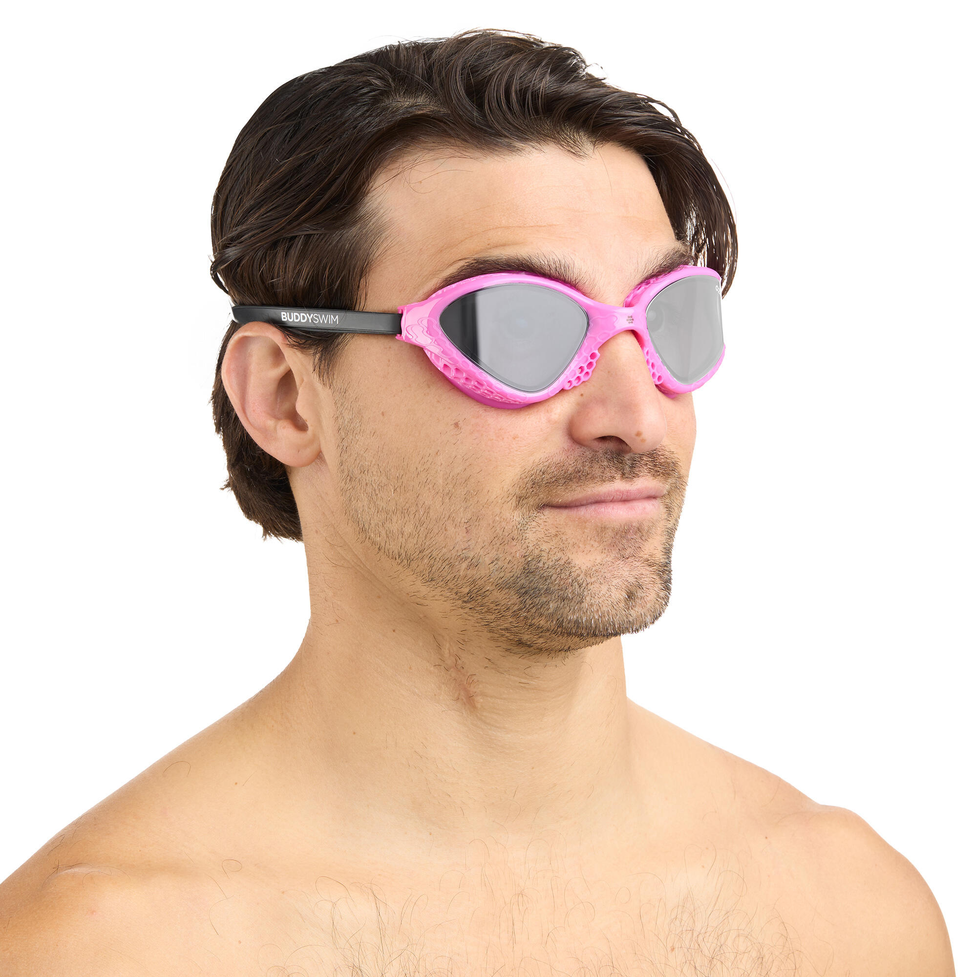 Lunettes de natation Ozean Open Water et Triathlon Rose-Noir/Fumée 4/6