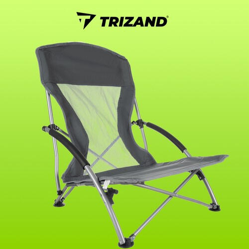 Scaun pliabil camping, geanta de transport, cadru metalic, 69 x 50 x 55 cm, gri