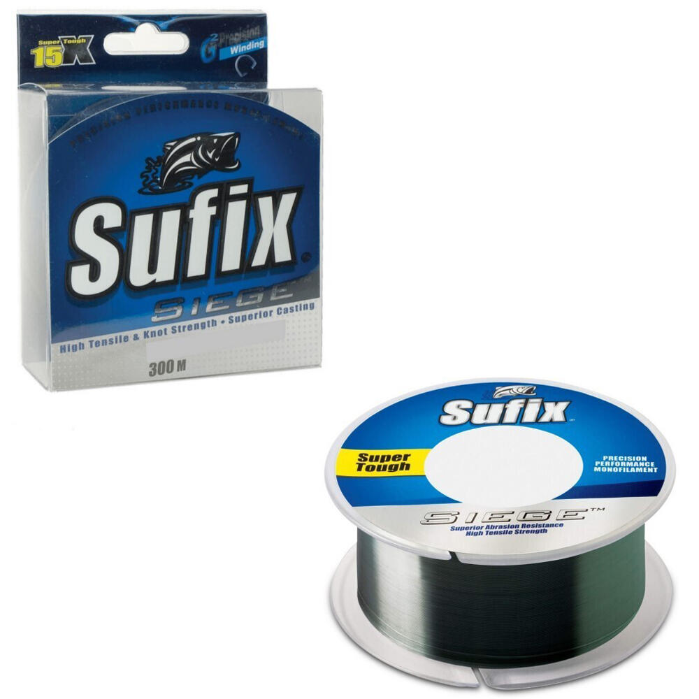 300m Spool of 33lb Sufix Siege Low Vis Green Monofilament Fishing Line