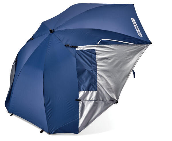 Parasol Camping Plage 2,4m UPF50+ Anti-UV Protection Soleil Pluie Vent 2/5
