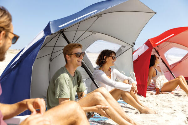 Parasol Camping Plage 2,4m UPF50+ Anti-UV Protection Soleil Pluie Vent 5/5