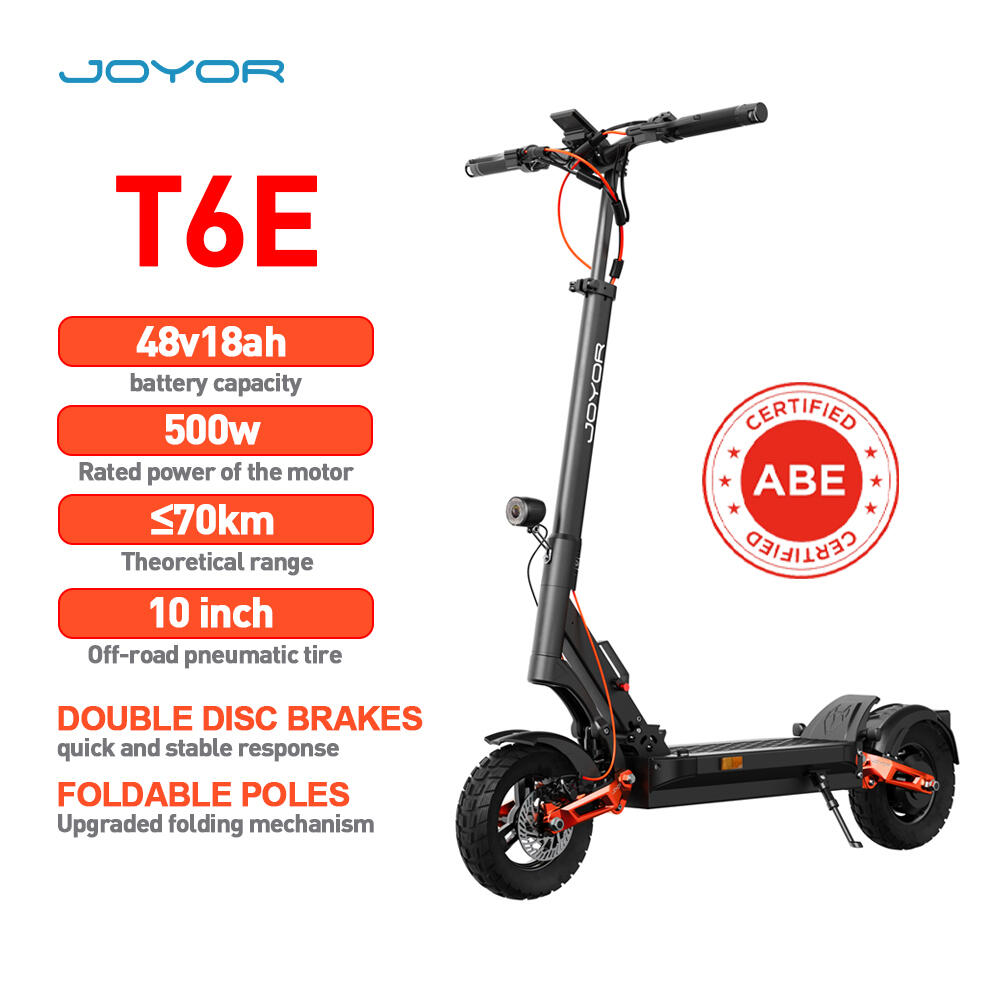 JOYOR Scooter elétrica Joyor T6E , motor de 500 W, bateria de 48 V e 18 Ah