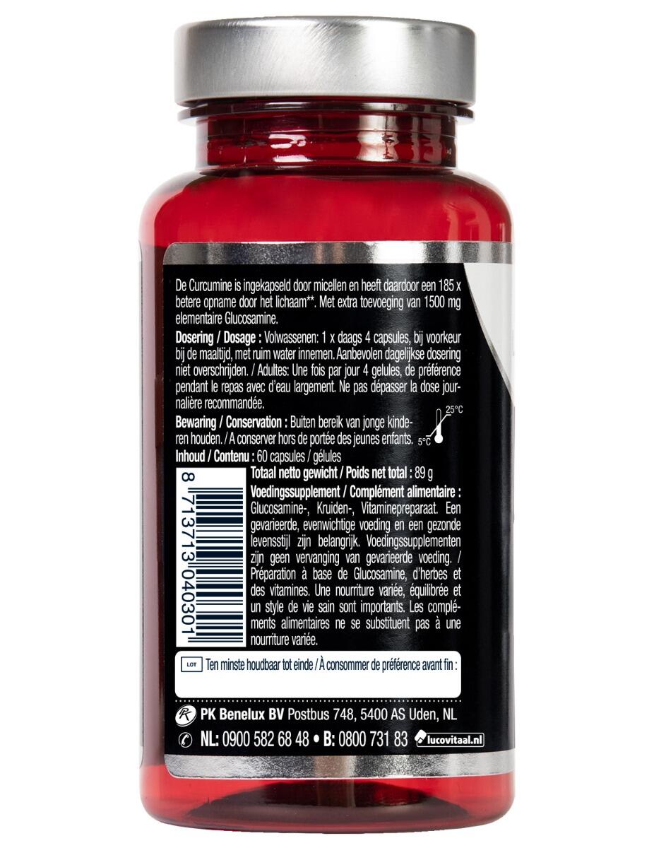 Lucovitaal Glucosamine Curcumine 60 capsules 3/4