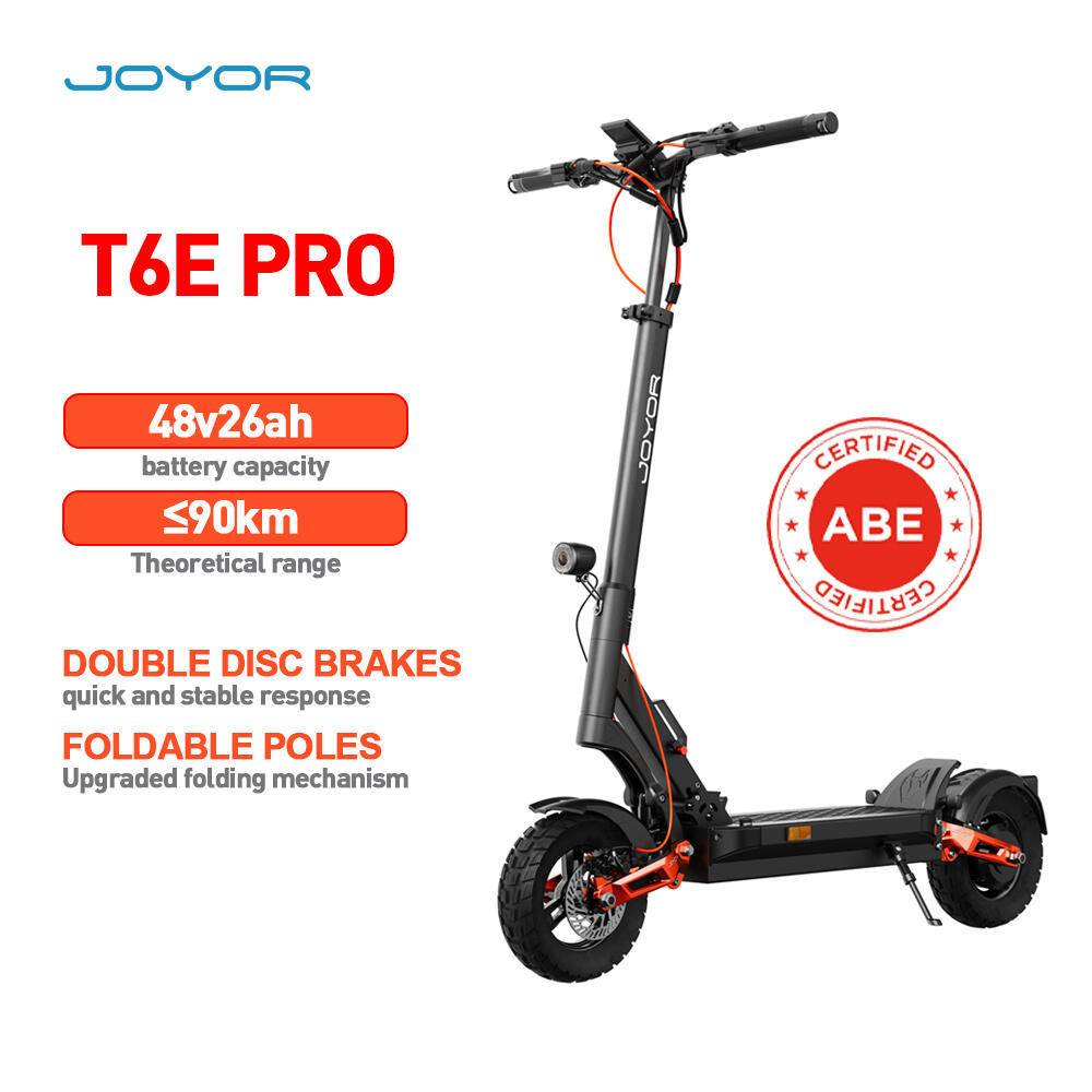 JOYOR Scooter elétrica Joyor T6E Pro com motor de 500 W e bateria de 48 V e 26 Ah