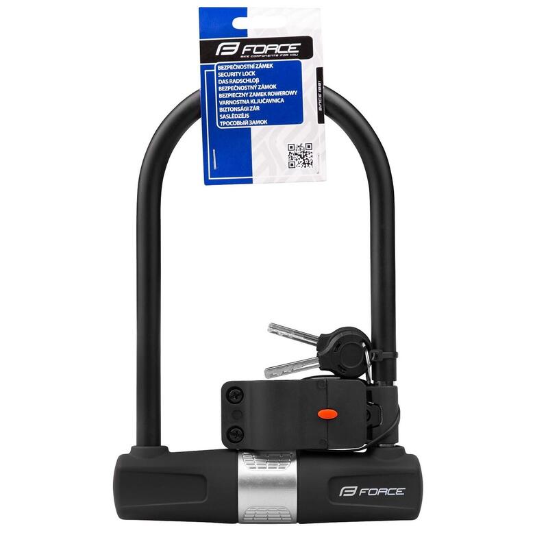 Lacat U-lock Force cu suport de prindere 11.5x18.9cm Negru