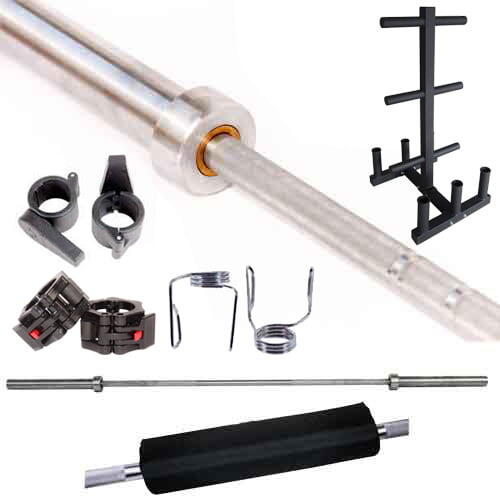 Barra Olímpica Musculación Cromada Acero (10kg. 170cm. 6rodamientos de aguja) 2/3