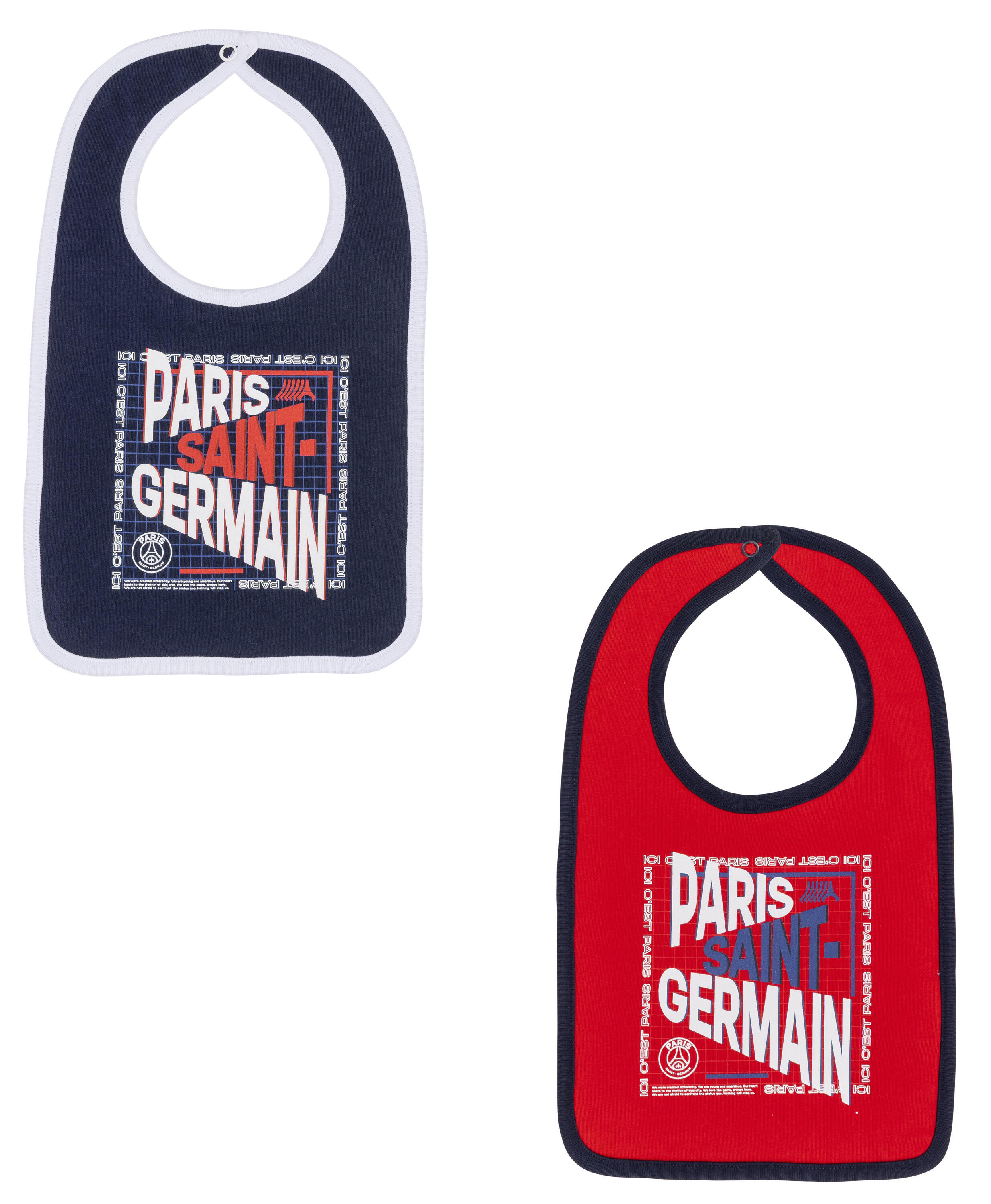 2 x bavoir bébé garçon PSG - Collection officielle PARIS SAINT GERMAIN 1/1