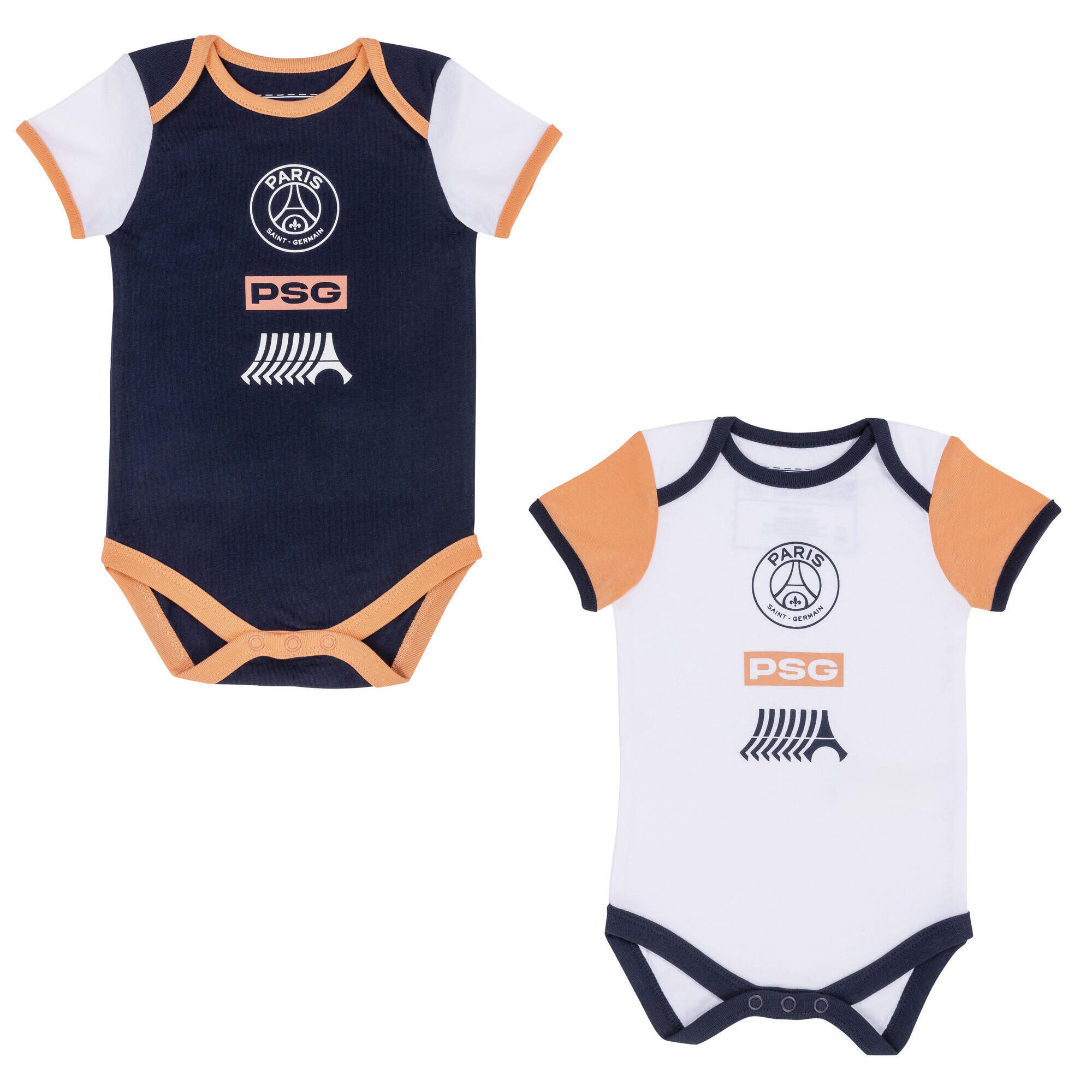 Paris Saint Germain - 2 X Body Bébé Fille Psg - Collection Officielle Paris Saint Germain - T-shirt Manches Courtes - Bleu - Decathlon