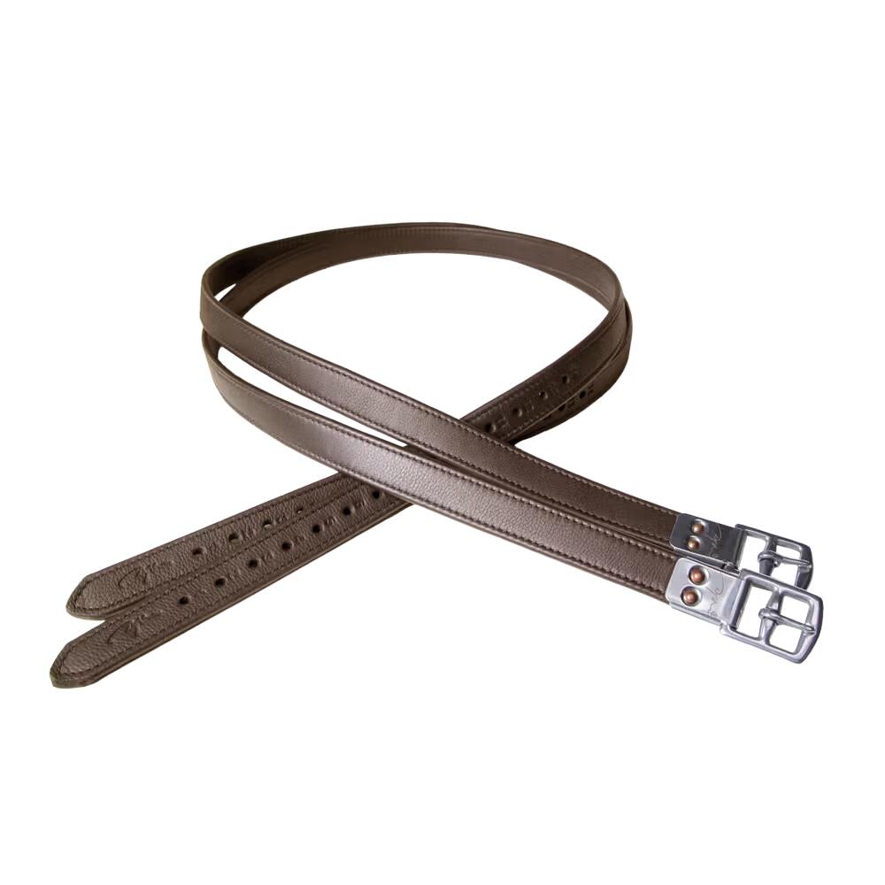 Dyon Premium Zachte Lederen Stijgbeugelriem Bruin -