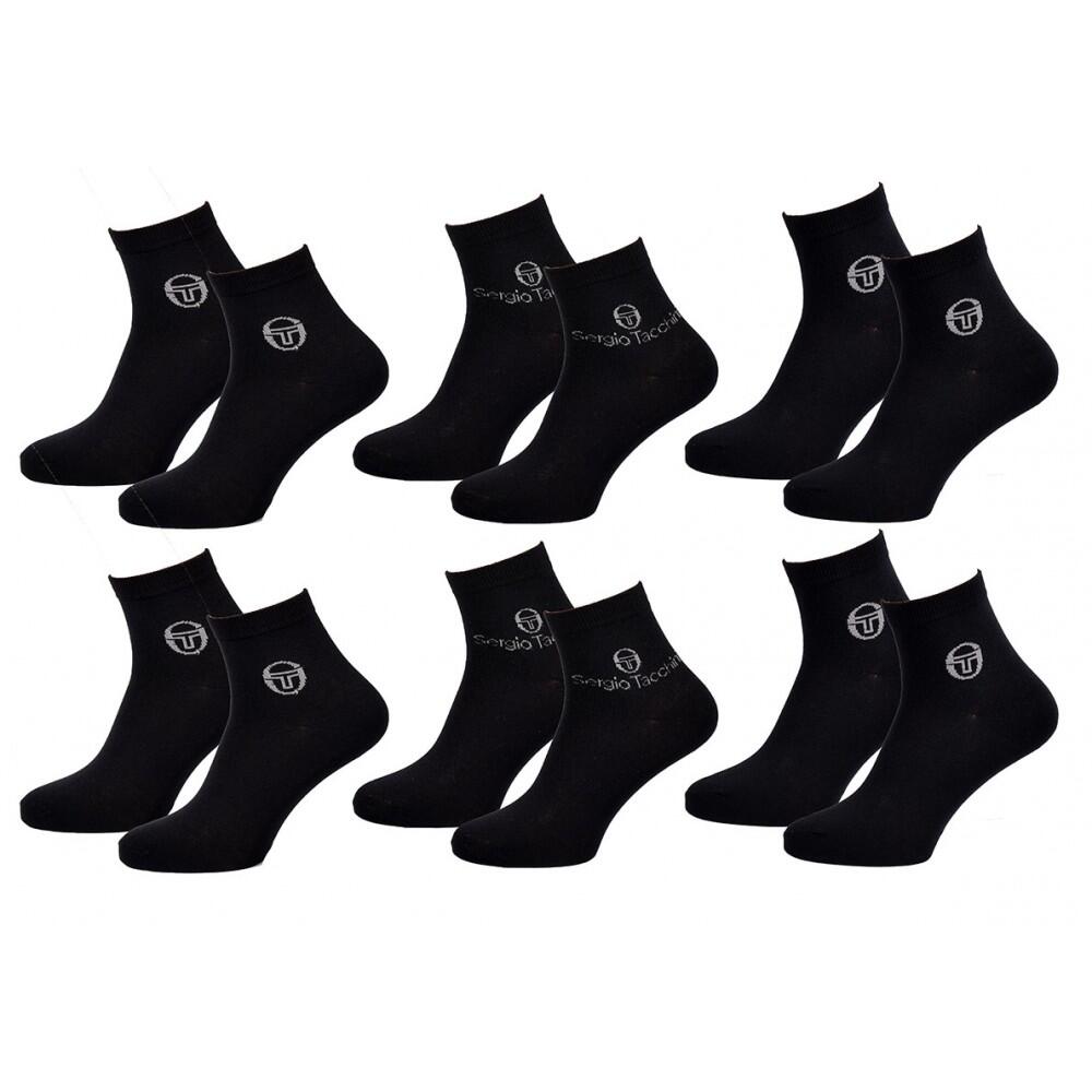 Sergio Tacchini - Chaussettes Homme Ville Sergio Tacchini Lot De 6 Quarter - Pack De 6 - Chaussettes - Noir - 39/42 - Decathlon