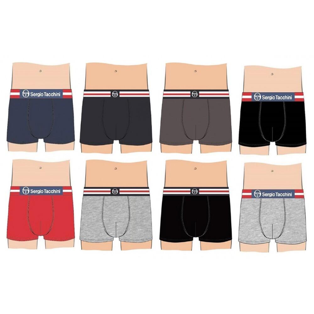 HEAD – Boxer Da Uomo In Misto Cotone, Confezione 8 Pezzi, Colori Nero/Blu, Taglia XL, 95% Cotone 5% Elastan