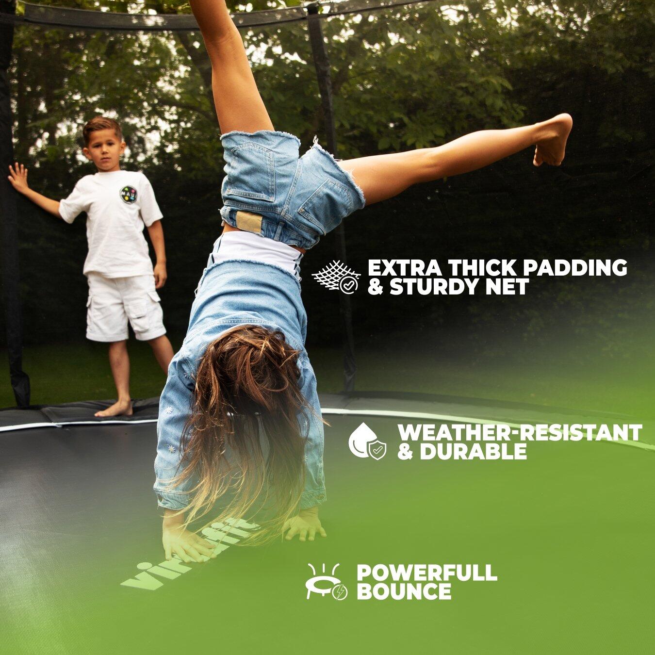 Hmpet Rete Trampolino 305cm 8 Pali, Rete Di Protezione Sicurezza Ricambio Trampolino Elastico, Rete Di Sicurezza Recinzione Rotonda A Maglie,Antistrappo - Foto 9