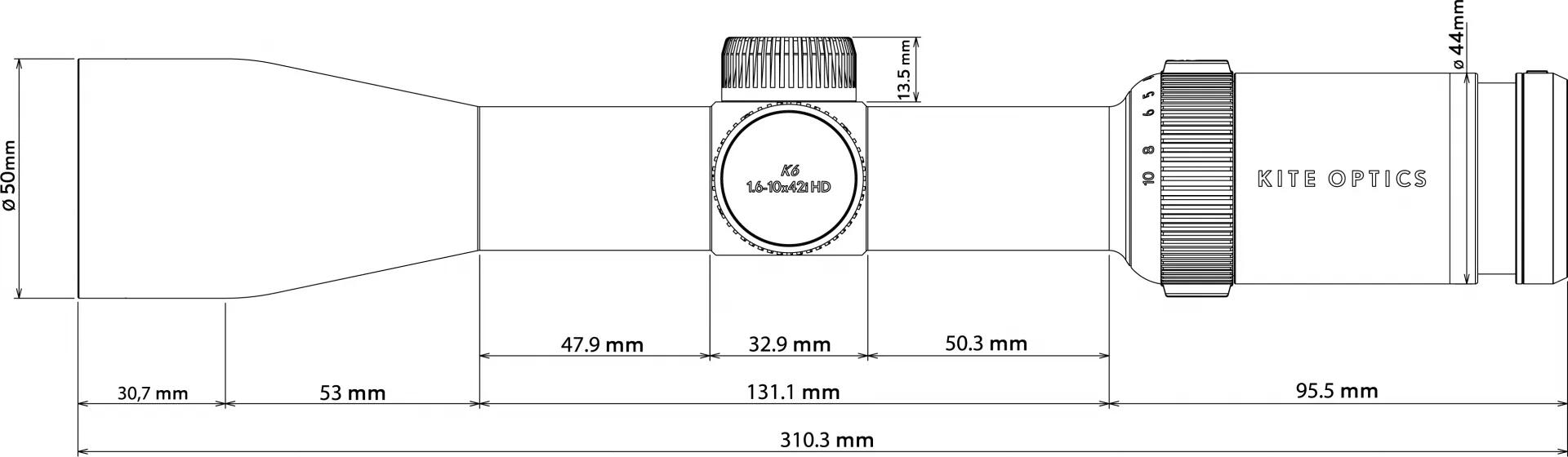 Lunette Mixte Kite Optics K6 1,6-10X42i HD 5/5