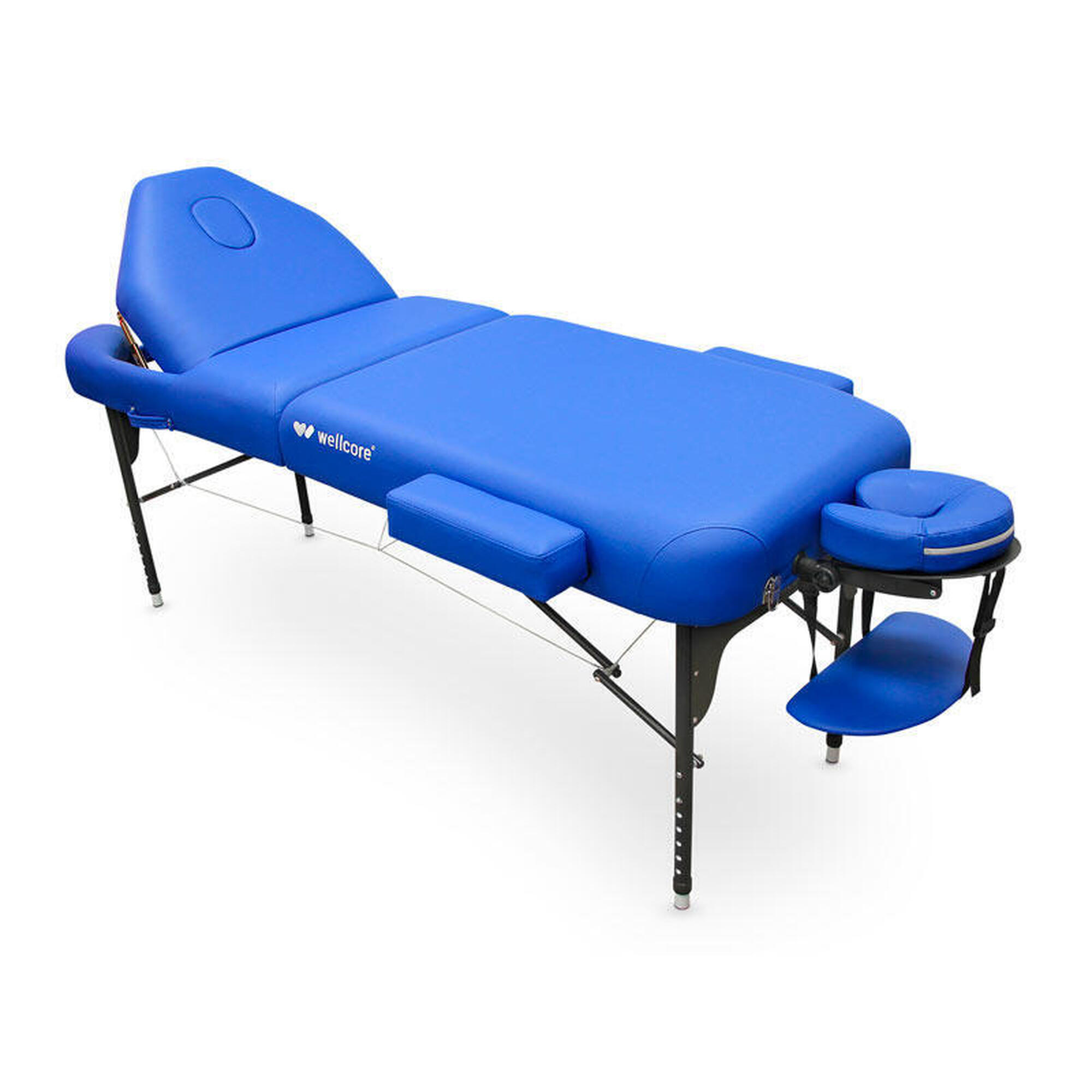 Wellcore - Table De Soins Pliante Wellcore, 185 X 65 Cm, En Aluminium Avec - Table De Massage - Bleu - No Size - Decathlon