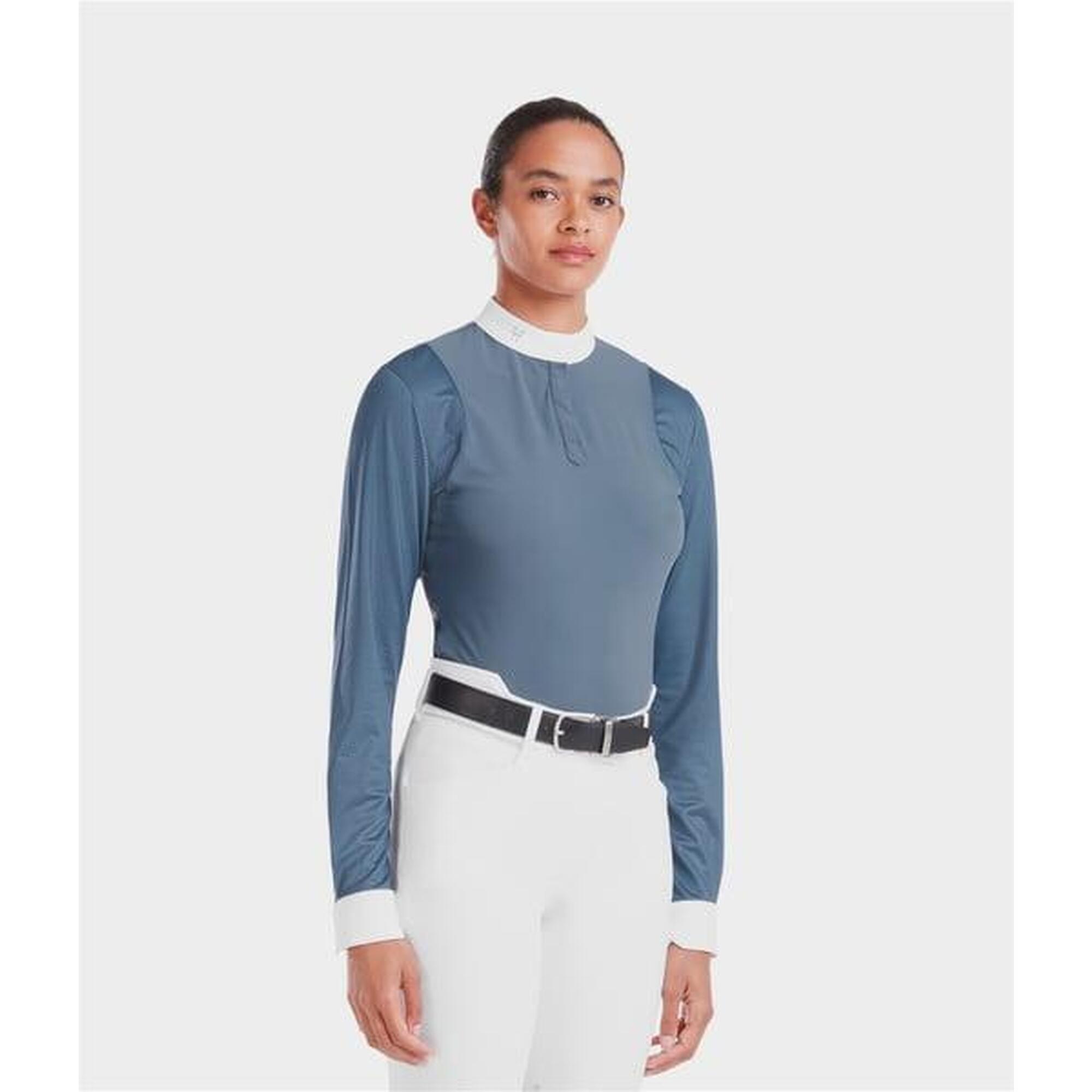 Horse Pilot - Chemise De Concours D'Équitation Manches Longues Aerolight - Chemise Manches Longues - Bleu - Decathlon