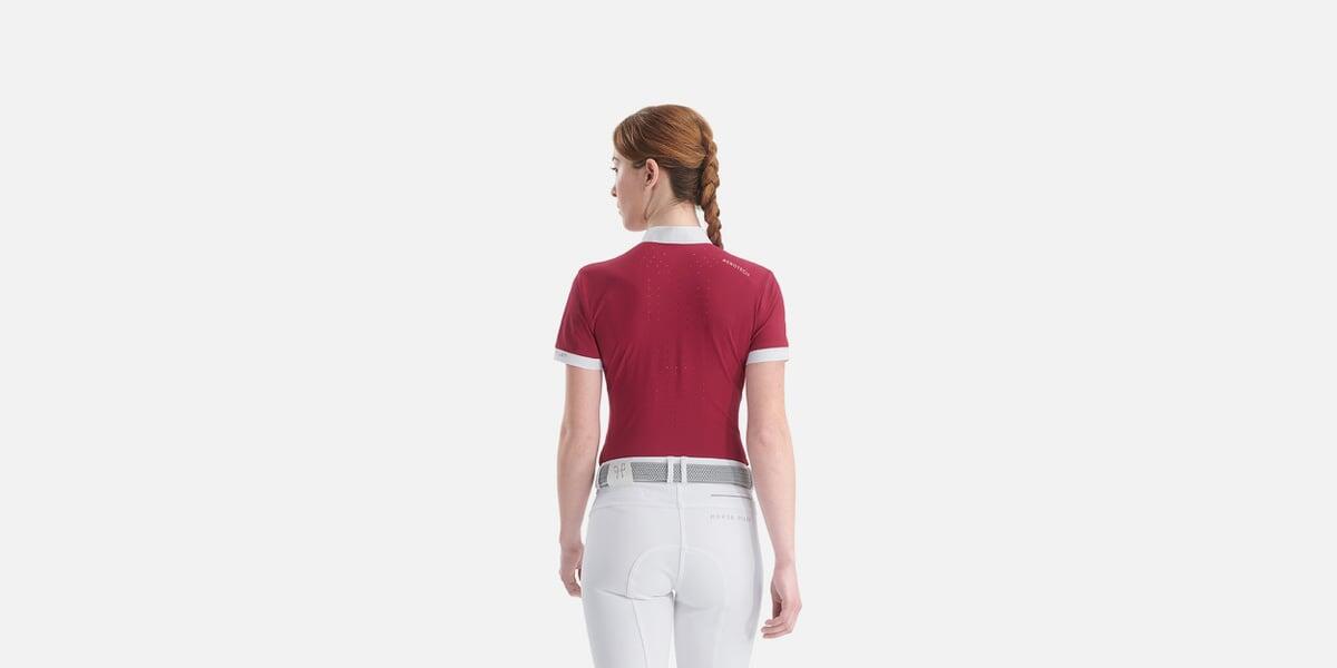 Chemise de concours manches courtes équitation femme Aerolight 2/4