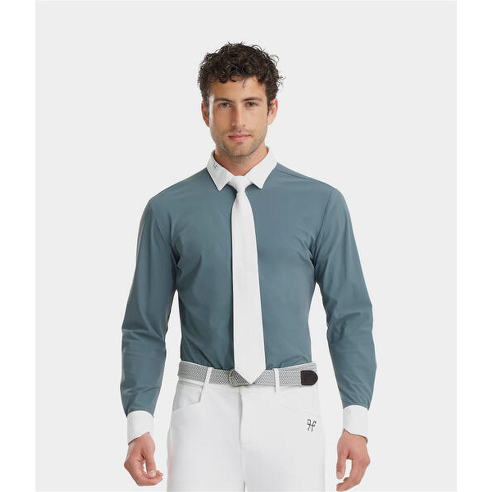 Horse Pilot - Chemise De Concours Manches Longues Équitation Homme Aerolight - Chemise Manches Longues - Bleu - Decathlon