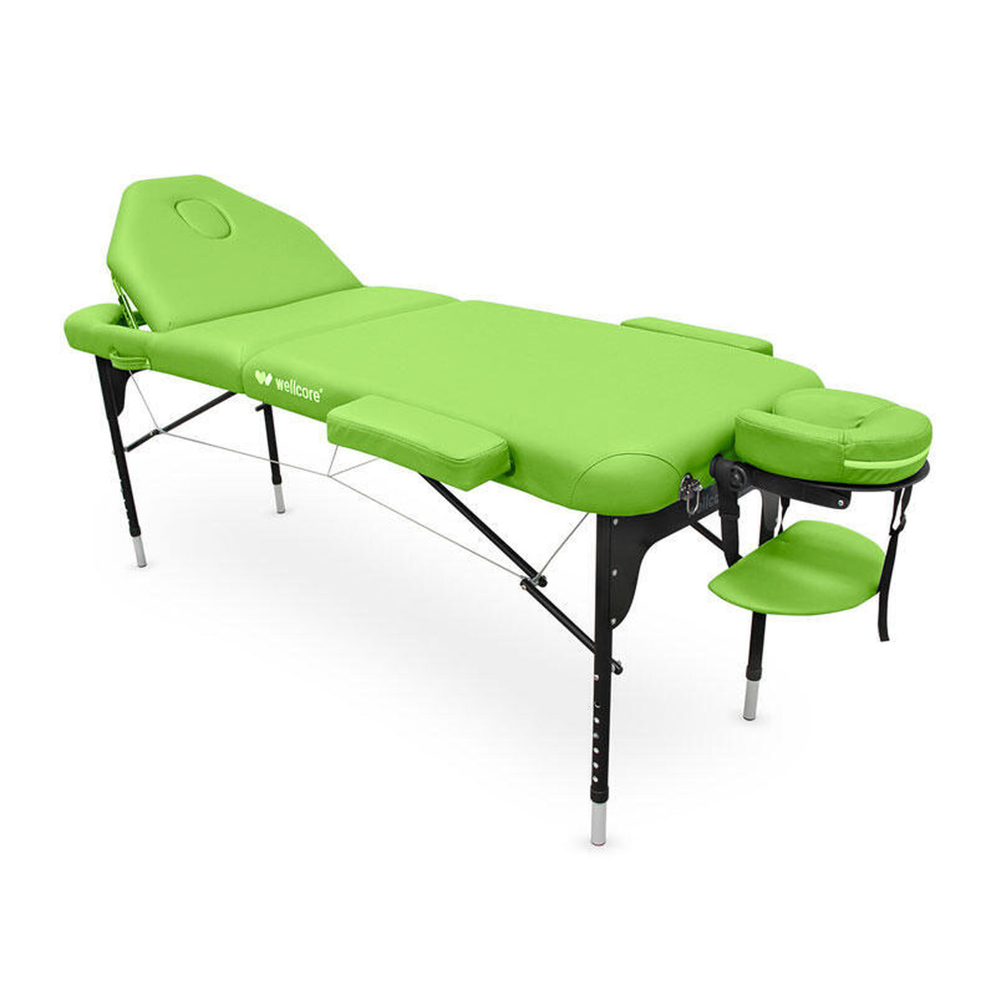 Wellcore - Table De Massage Pliante Wellcore Avec Dossier Rabattable En Aluminium 185 X 65 - Table De Massage - Vert - No Size - Decathlon