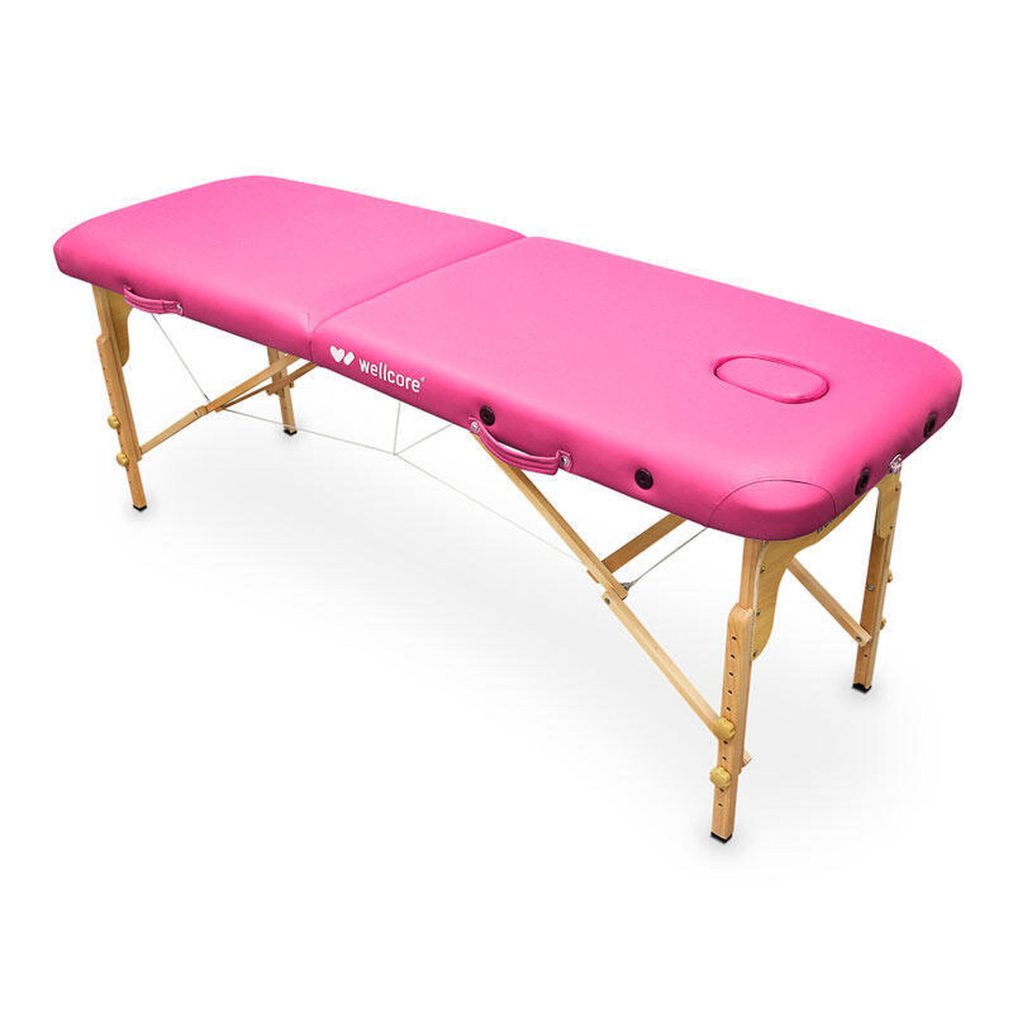 Wellcore - Table De Soins Pliante En Bois Wellcore 180 X 60 Cm Sans Accessoires - Table De Massage - Rose - No Size - Decathlon